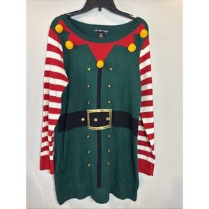 United‎ States Elf Sweater Dress Women's Large Pullover Ugly Christmas Sweater